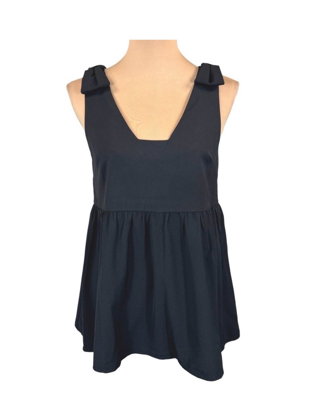 Tuckernuck Pomander Place Bow-Shoulder Peplum Tank Top Medium